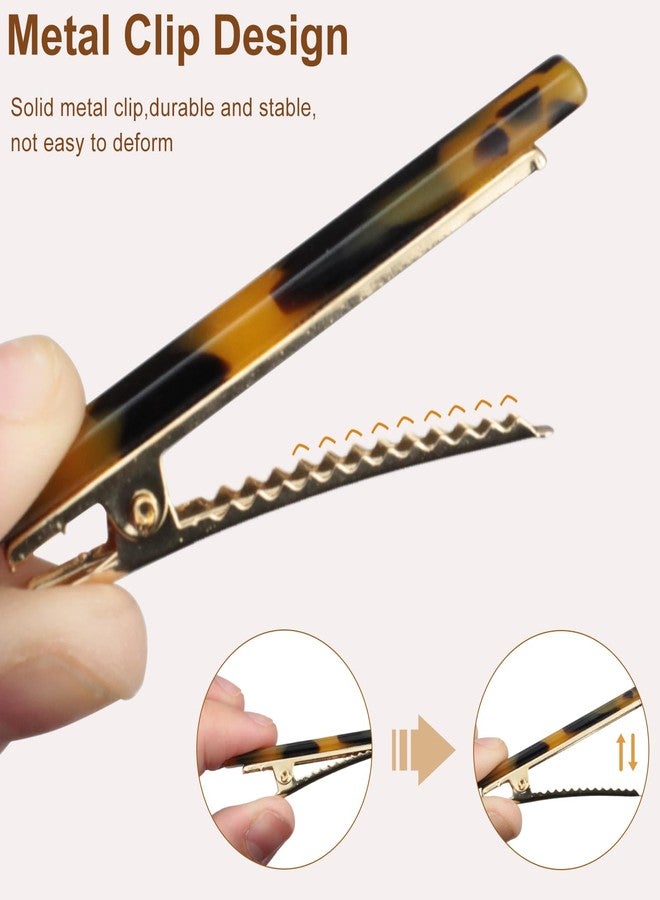 Zoolinn 6Pcs Tortoiseshell & Beige Duckbill Hair Clips – Chic Metal Hair Barrettes for Women & Girls - Image 2